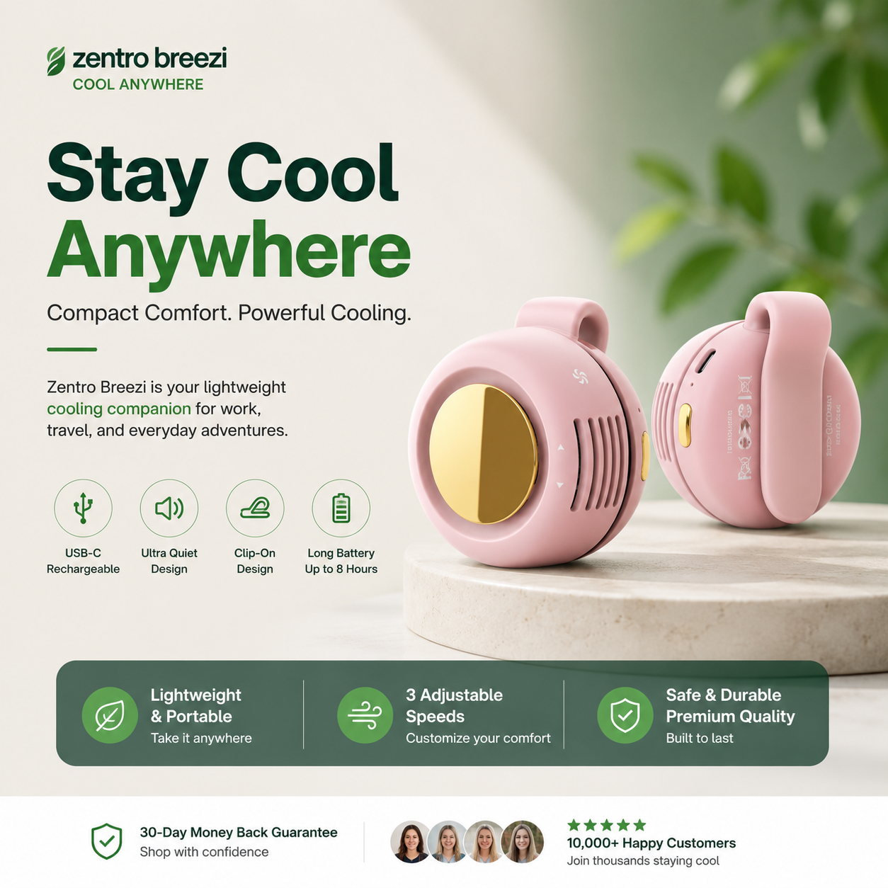 Zentro Breeze Clip-On Mini Fan