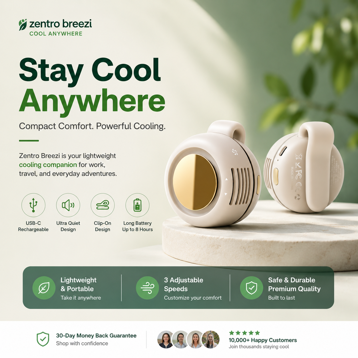 Zentro Breeze Clip-On Mini Fan