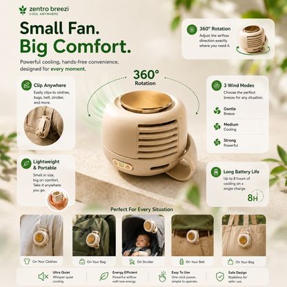 Zentro Breeze Clip-On Mini Fan